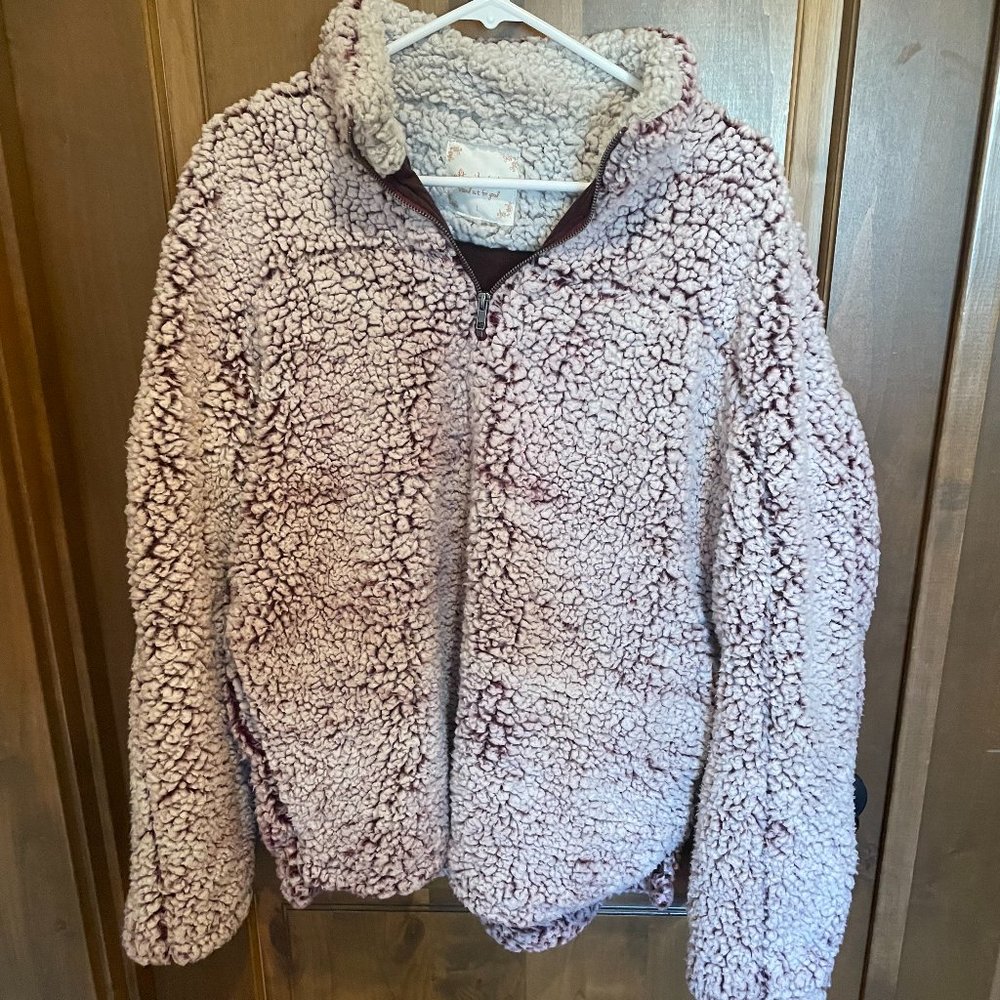 Altar'd State Dusty Pink Relaxed Sherpa Jacket - Size Large